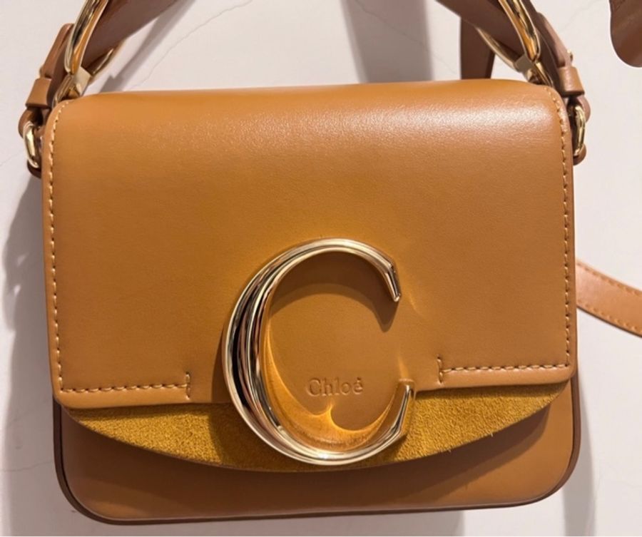 Chloe mini C Bag❤️ 小牛皮拼接手提斜背兩用包 敲可愛😘-1