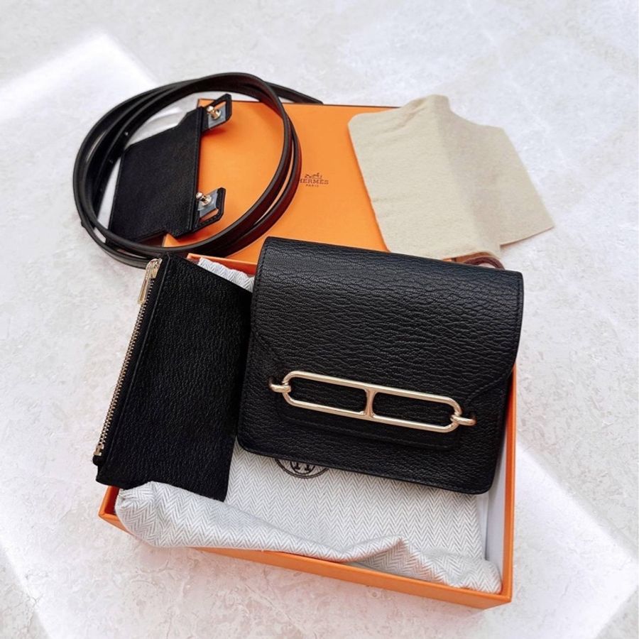 Hermès Roulis Slim 黑金山羊皮 U刻-0