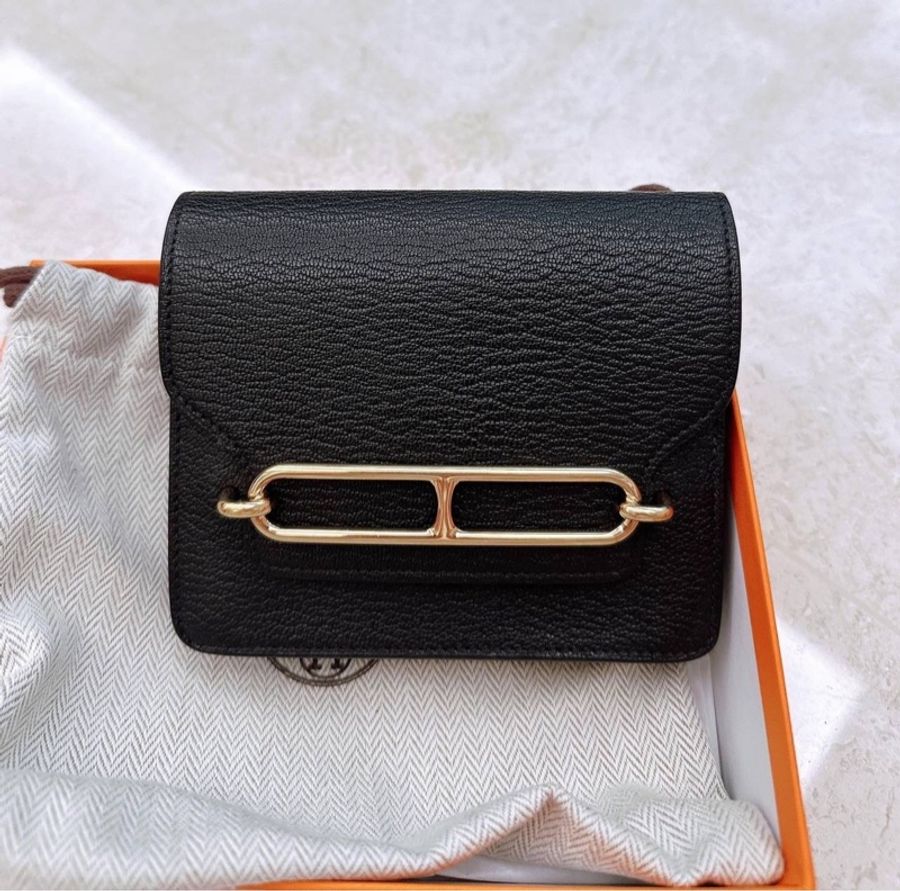 Hermès Roulis Slim 黑金山羊皮 U刻-1