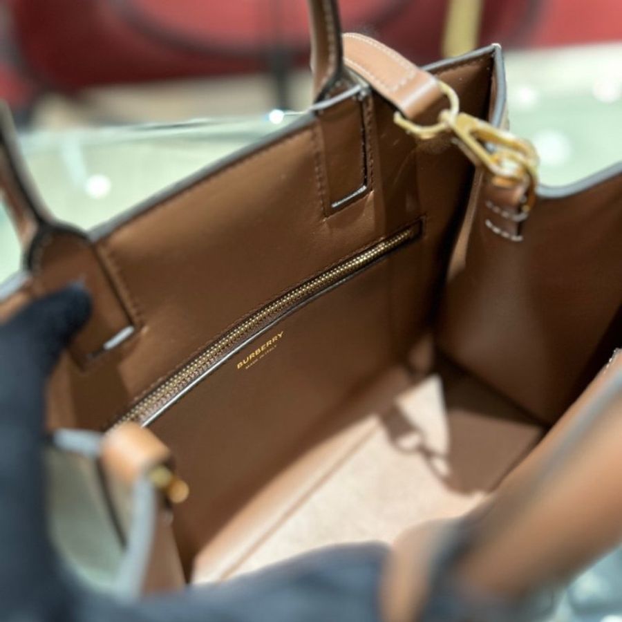 Burberry 80705721 TB 小牛皮帆布迷你 Frances 包 自然色/麥芽棕色【促銷品】-9