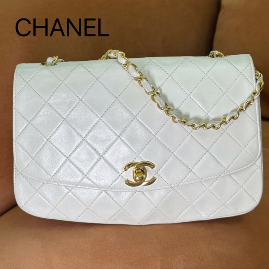 美極品 ▪️香奈兒 Chanel 白色 老香 側背 包包-9