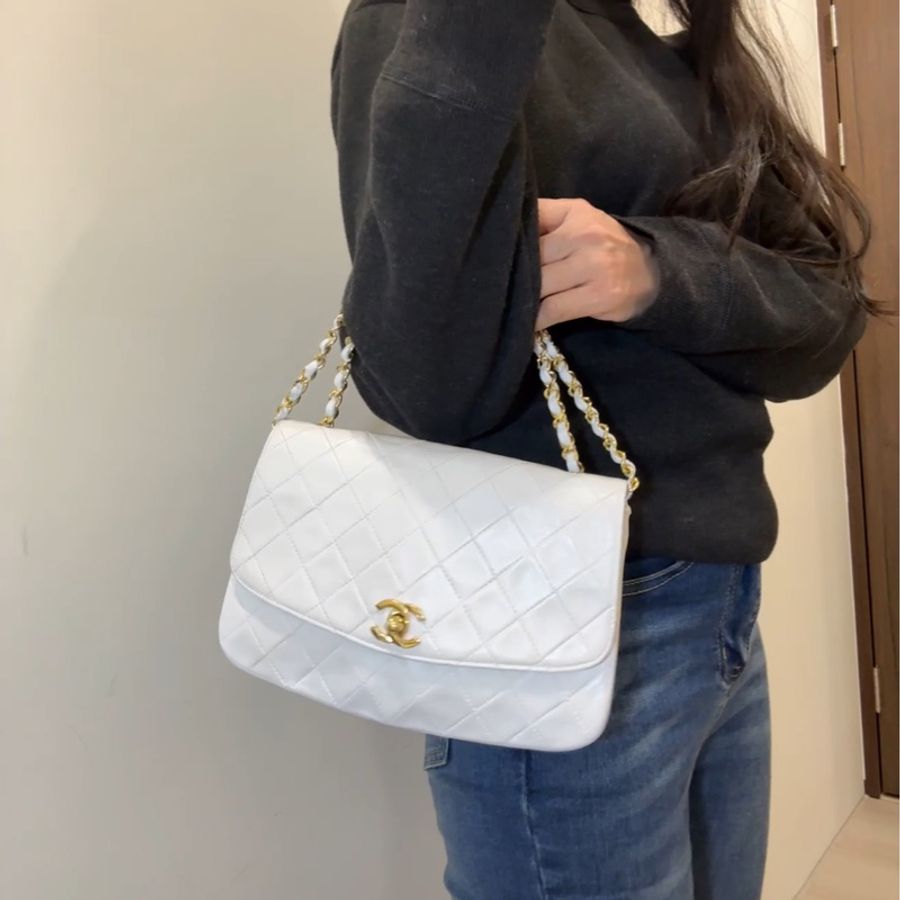 美極品 ▪️香奈兒 Chanel 白色 老香 側背 包包-4