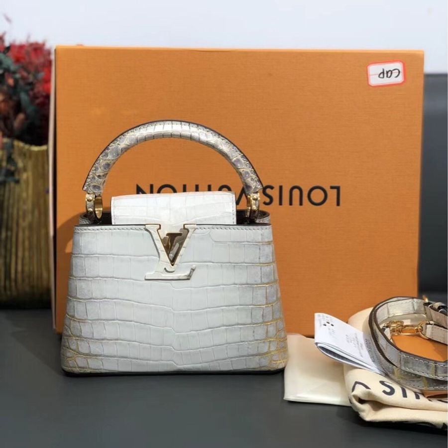 Louis Vuitton 路易威登 capucines喜馬拉雅撒哈拉鎏金鱷魚皮mini 芯片款-0