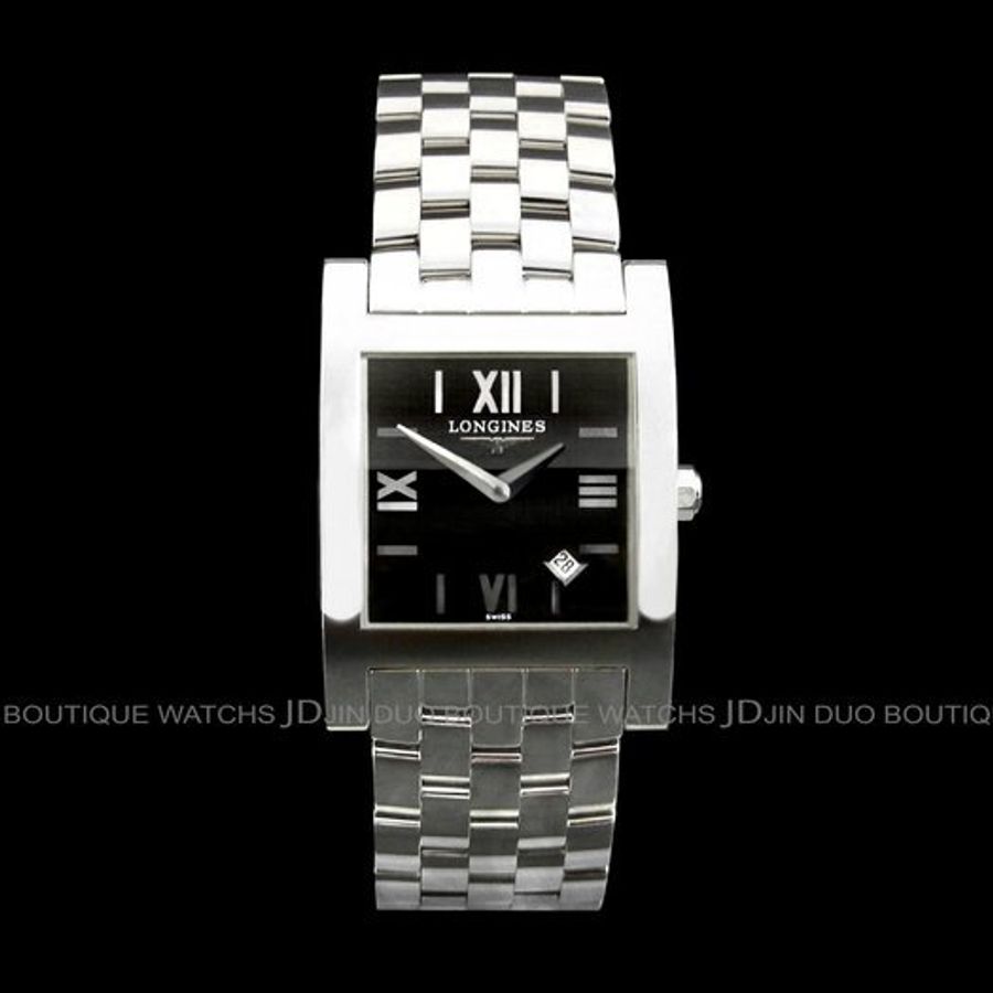 金鐸精品~2151 LONGINES 浪琴 DolceVita 黛綽維納 格紋黑面石英女用腕錶-0