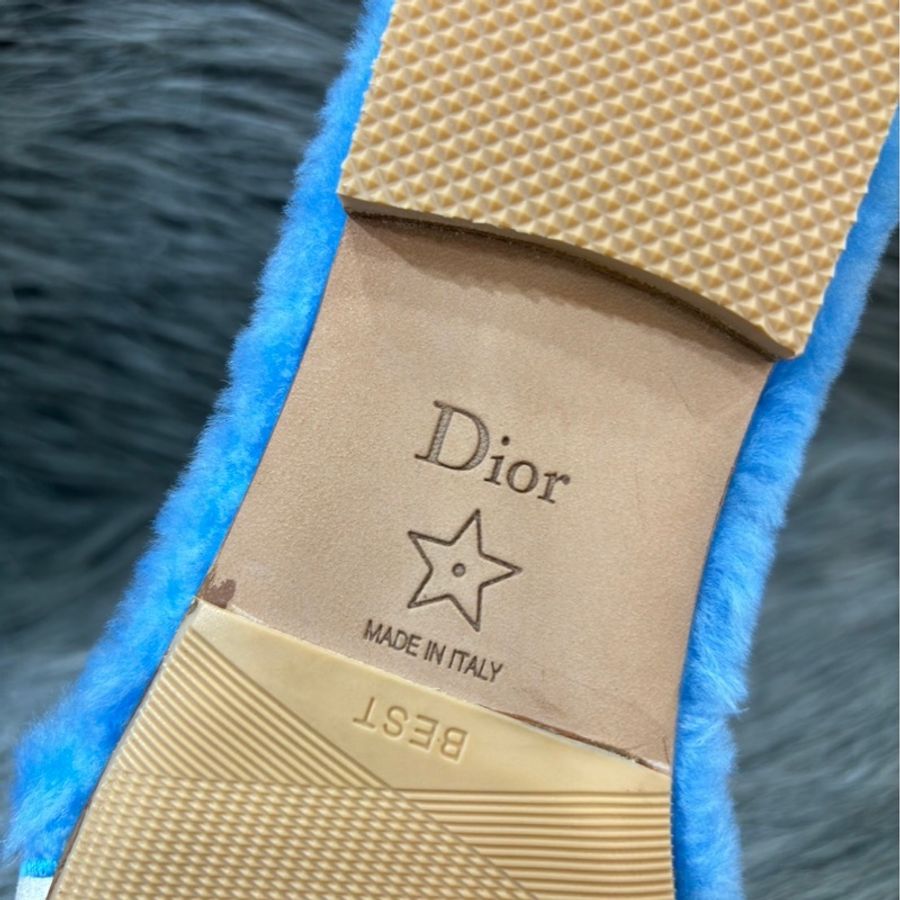 DIOR 馬卡龍 藍 羊毛 織布 緹花 LOGO 涼鞋 拖鞋 休閒鞋 平底鞋-13