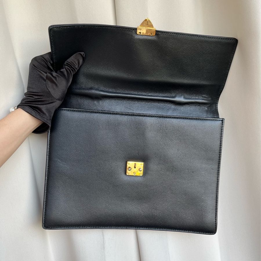 YSL 經典鎖頭(附原廠鑰匙🔑) 手提包 公事包 手拿包 平板可放入-13