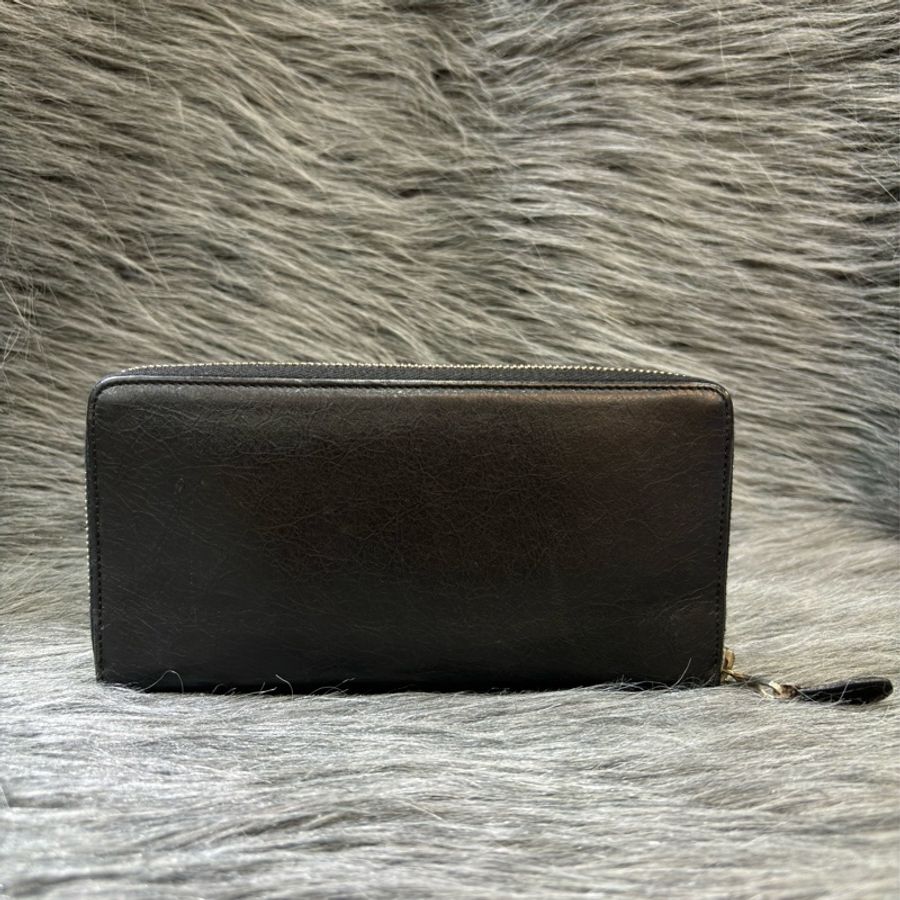 BALENCIAGA 巴黎世家 253053 黑 全皮 銀釦 小釦 拉鍊 長夾 發財夾 皮夾-2