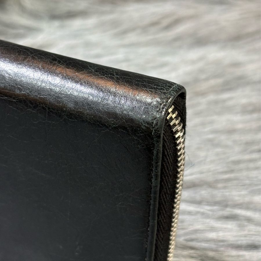 BALENCIAGA 巴黎世家 253053 黑 全皮 銀釦 小釦 拉鍊 長夾 發財夾 皮夾-8