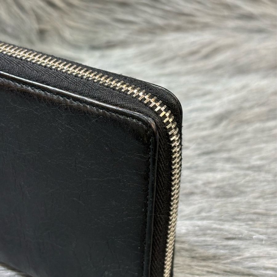 BALENCIAGA 巴黎世家 253053 黑 全皮 銀釦 小釦 拉鍊 長夾 發財夾 皮夾-12