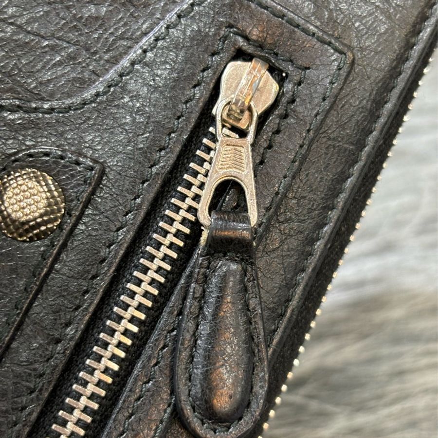BALENCIAGA 巴黎世家 253053 黑 全皮 銀釦 小釦 拉鍊 長夾 發財夾 皮夾-15