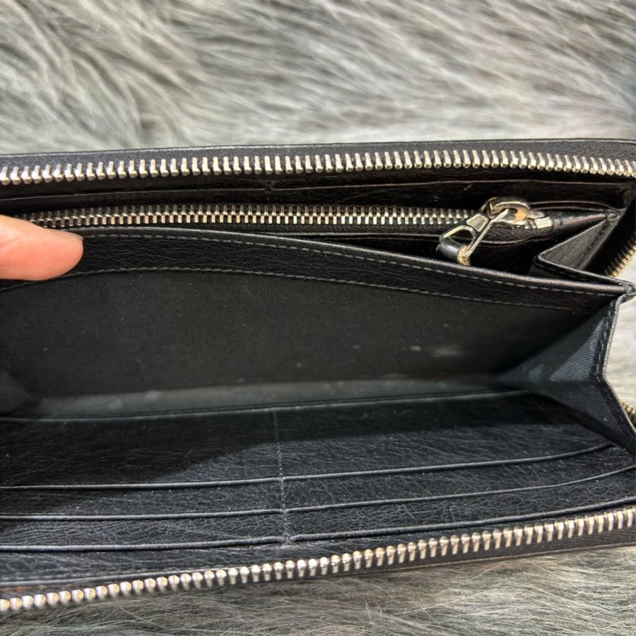 BALENCIAGA 巴黎世家 253053 黑 全皮 銀釦 小釦 拉鍊 長夾 發財夾 皮夾-27