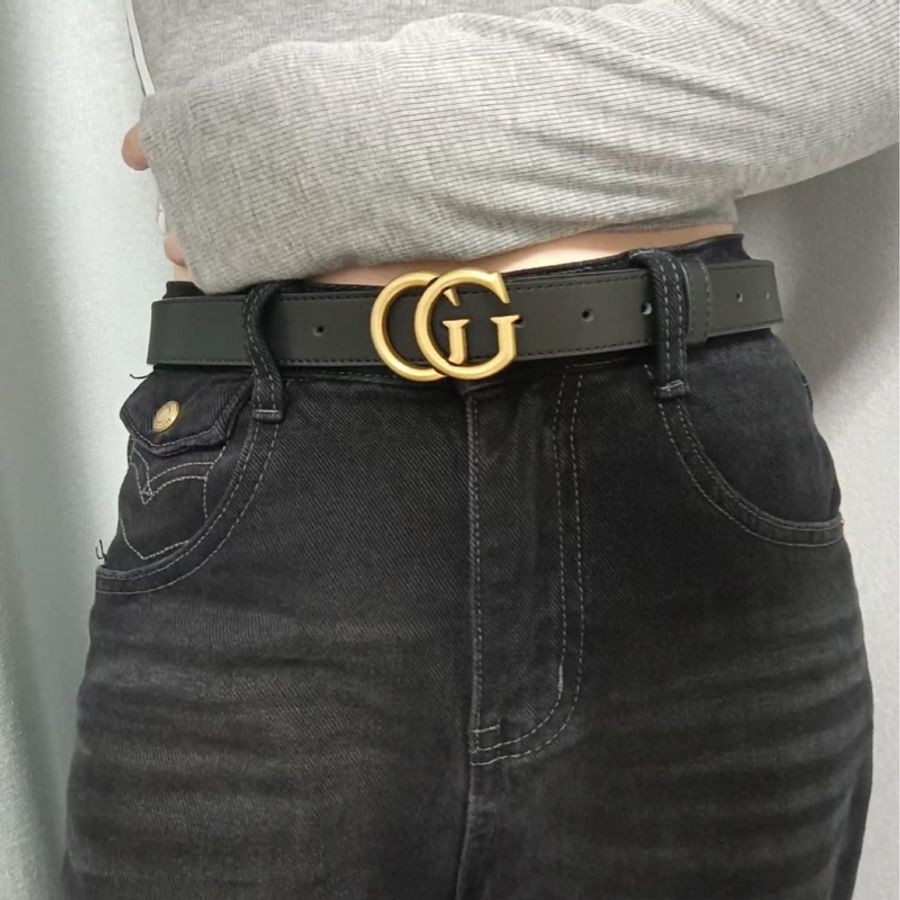 GUCCI 經典仿舊雙G logo皮帶 70cm-7
