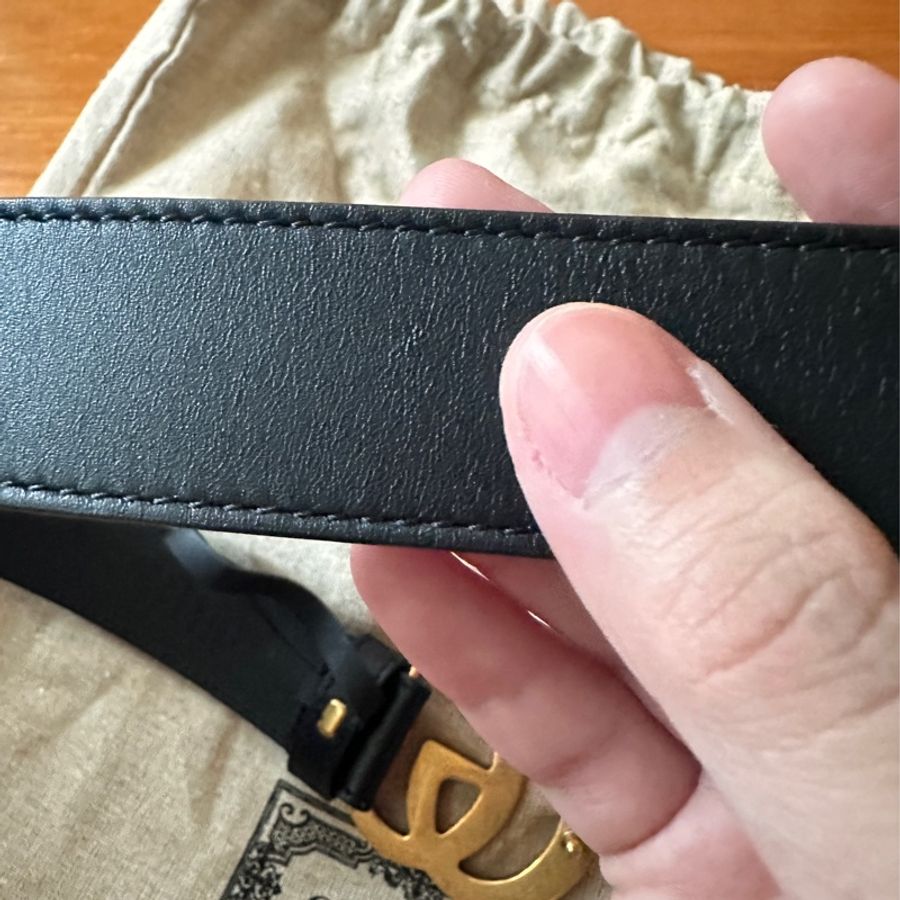 GUCCI 經典仿舊雙G logo皮帶 70cm-11