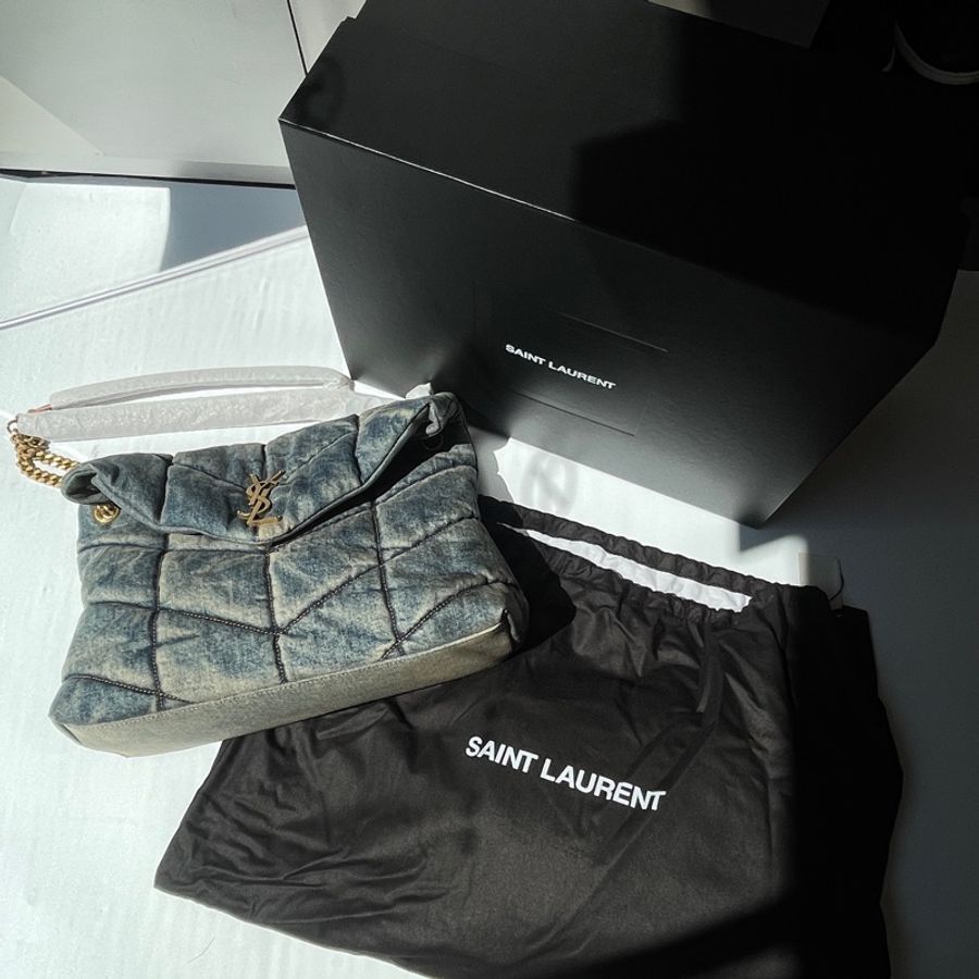 YSL Puffer 牛仔 中號-9
