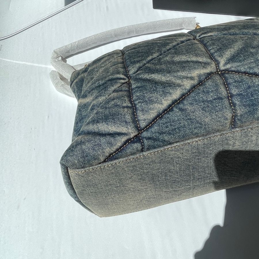 YSL Puffer 牛仔 中號-14