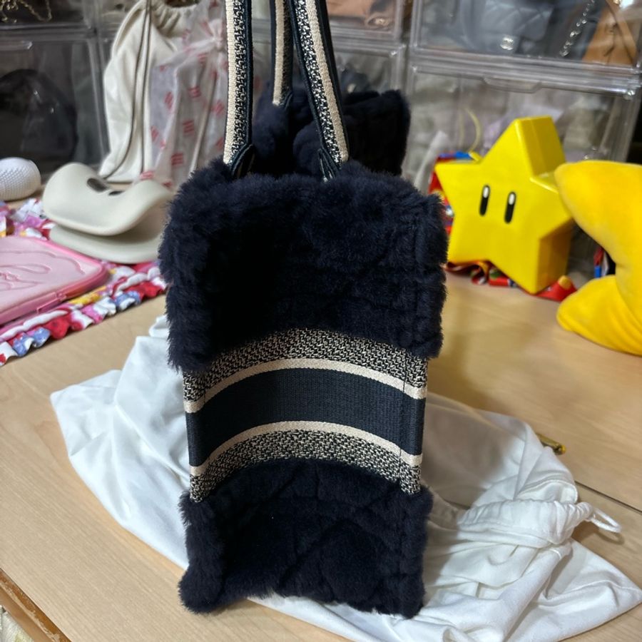 Christian Dior限量刺繡泰迪熊黑色中號手提包-7