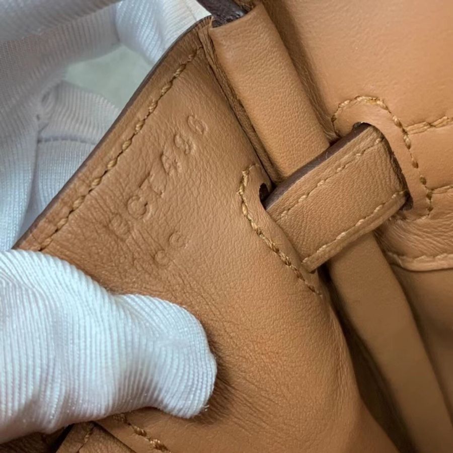 Hermes愛馬仕Birkin25金棕色Toile帆布皮華夫格,最新B刻-5