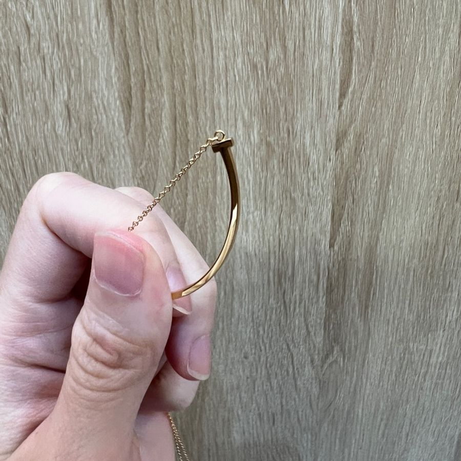 Tiffany 18k玫瑰金Smile小號項鍊-1