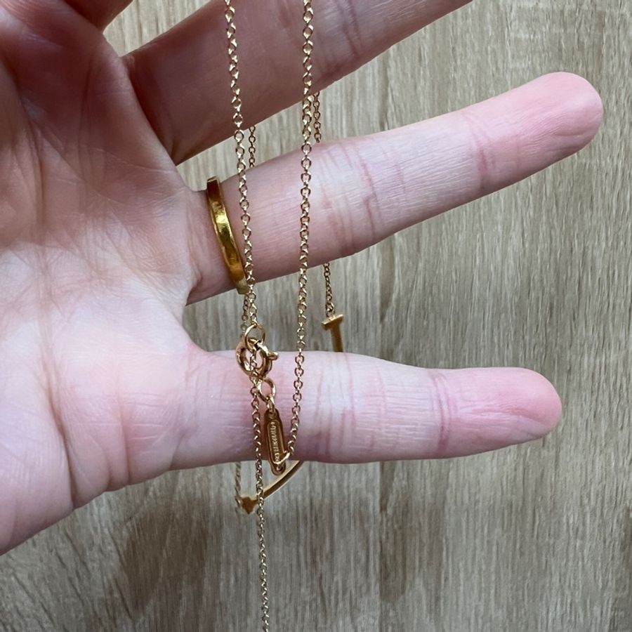 Tiffany 18k玫瑰金Smile小號項鍊-3