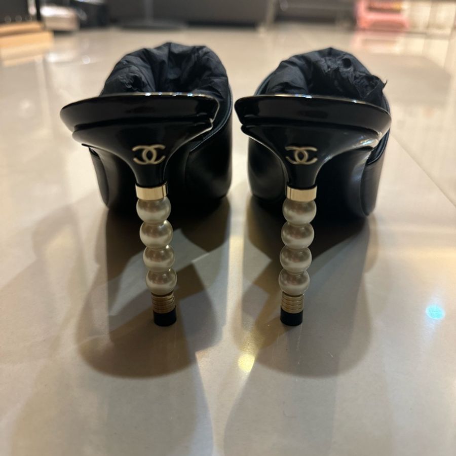 Chanel 稀有珍珠高跟謬斯鞋-6