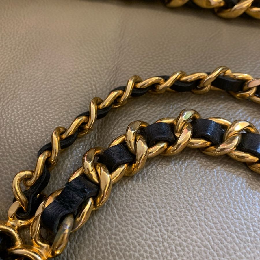 Chanel vintage 經典皮穿鏈腰帶-6