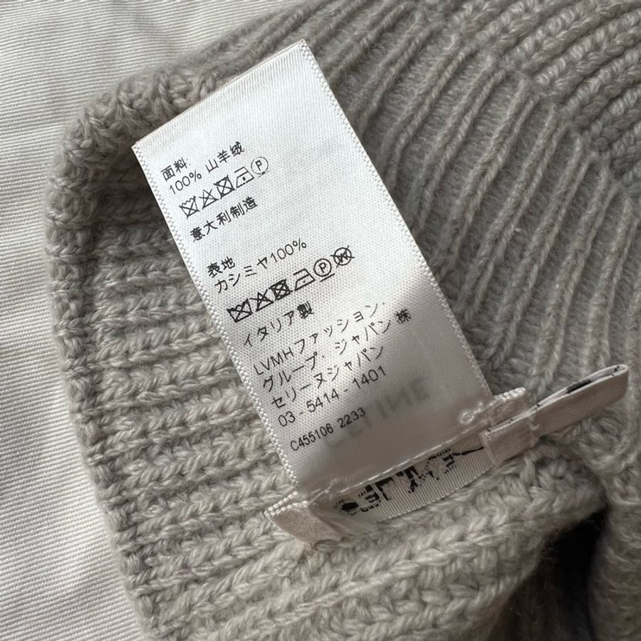 Celine 100% cashmere 淺灰款毛帽-4