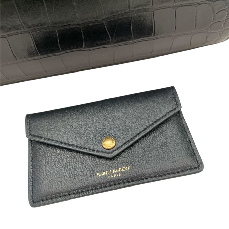 SAINT LAURENT 鱷魚壓紋斜背包-15