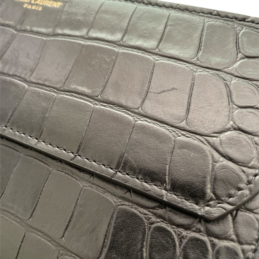 SAINT LAURENT 鱷魚壓紋斜背包-21