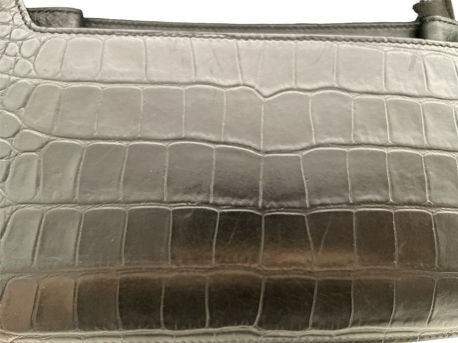SAINT LAURENT 鱷魚壓紋斜背包-22