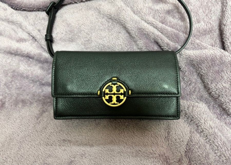 Tory Burch Miller Woc荔枝紋翻蓋斜背包-9