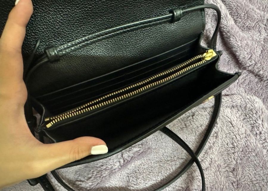 Tory Burch Miller Woc荔枝紋翻蓋斜背包-14