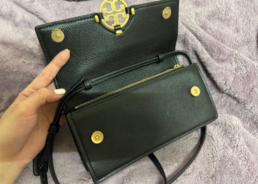 Tory Burch Miller Woc荔枝紋翻蓋斜背包-23