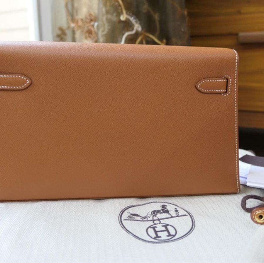 🉐特價🉐全新 Hermès Kelly Elan 金棕金釦-9