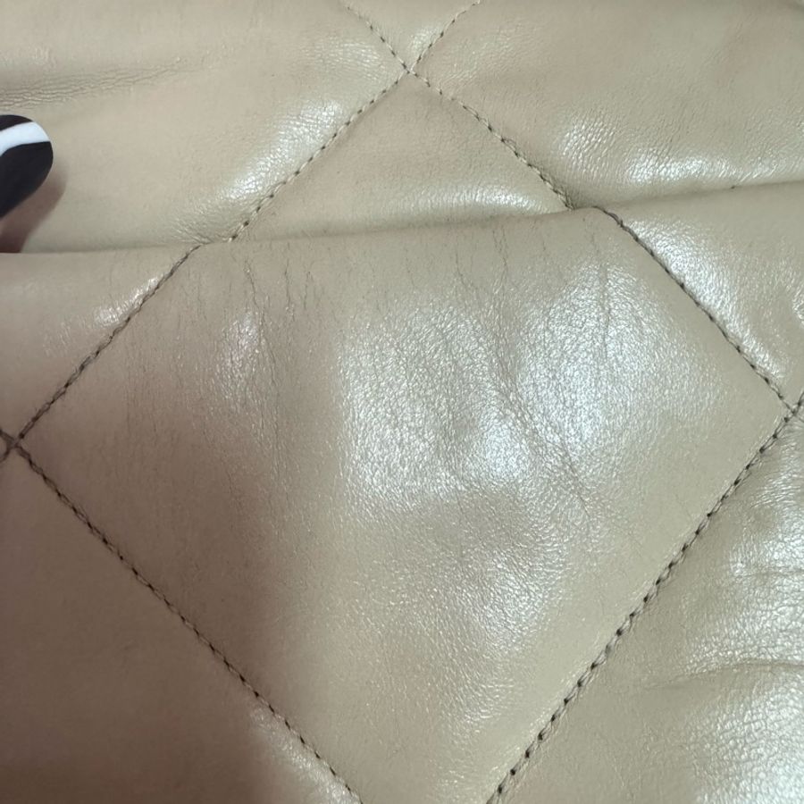 chanel19bag奶茶色杏色銀扣聖誕限定款26公分-11