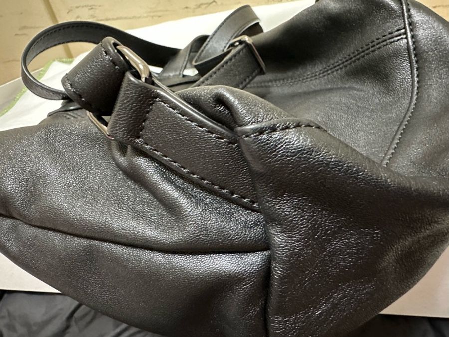 LONGCHAMP LE PLIAGE CUIR系列小羊皮後背水餃包(海軍藍)-18