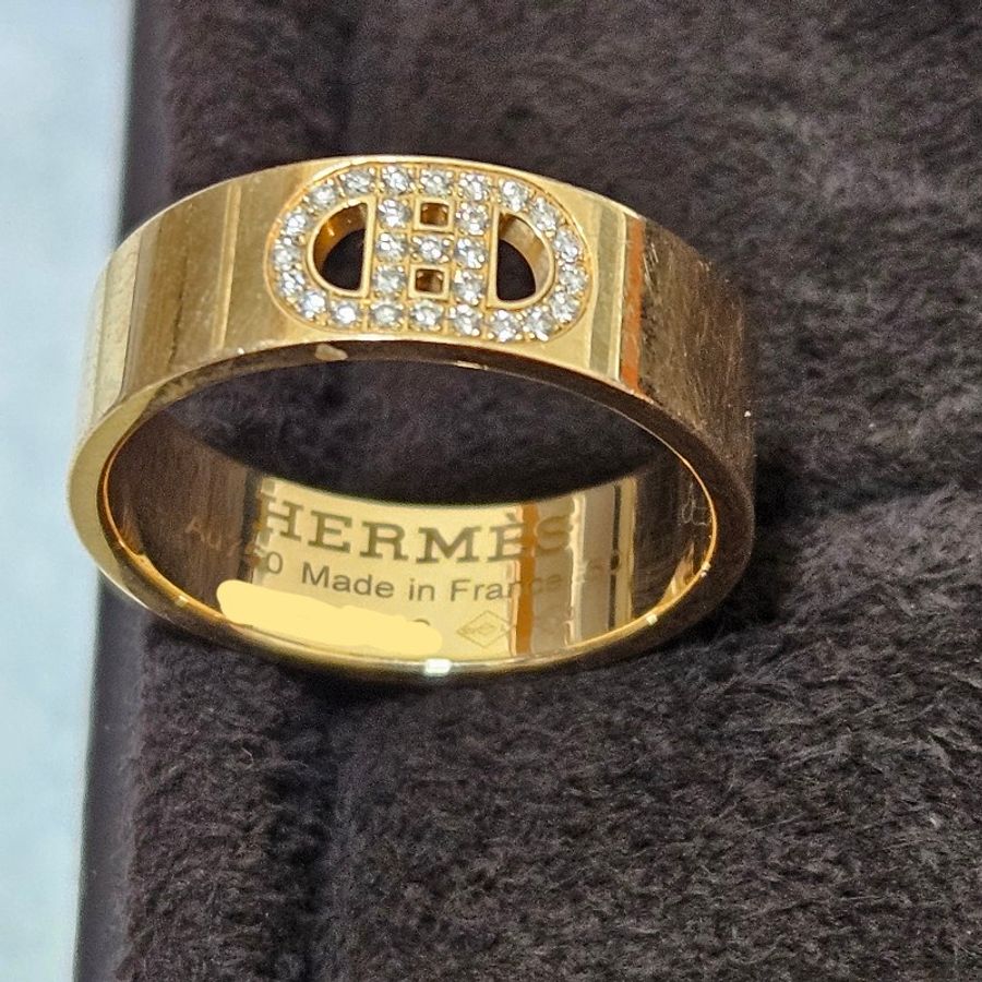 超低價 Hermes 愛馬仕鑽戒 可當墜子 H d'ancre戒指-7