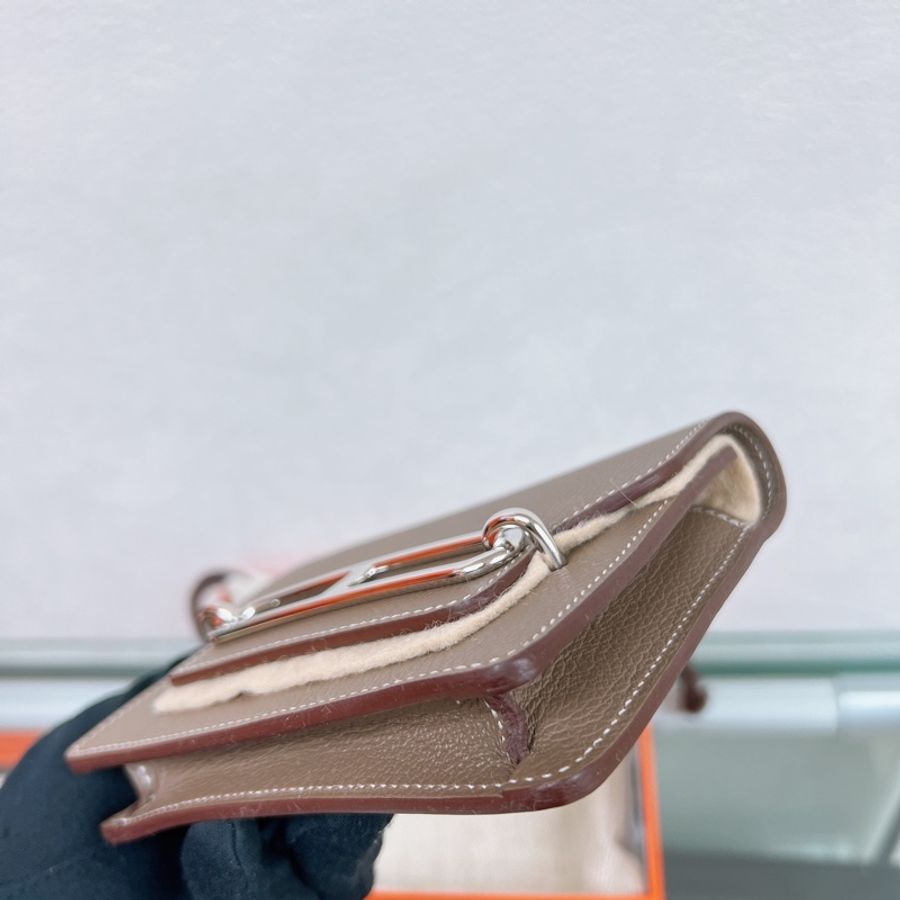 全新✨Hermes roulis slim 大象灰銀扣 豬鼻子皮夾 B刻-2
