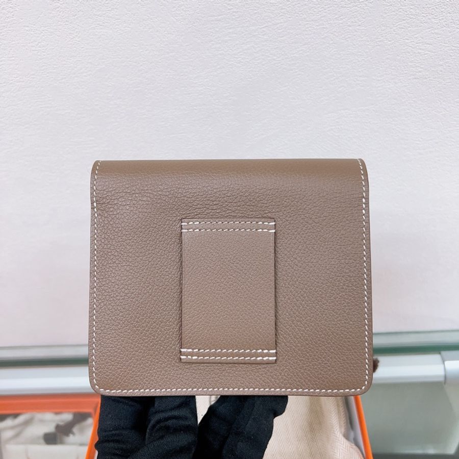 全新✨Hermes roulis slim 大象灰銀扣 豬鼻子皮夾 B刻-4
