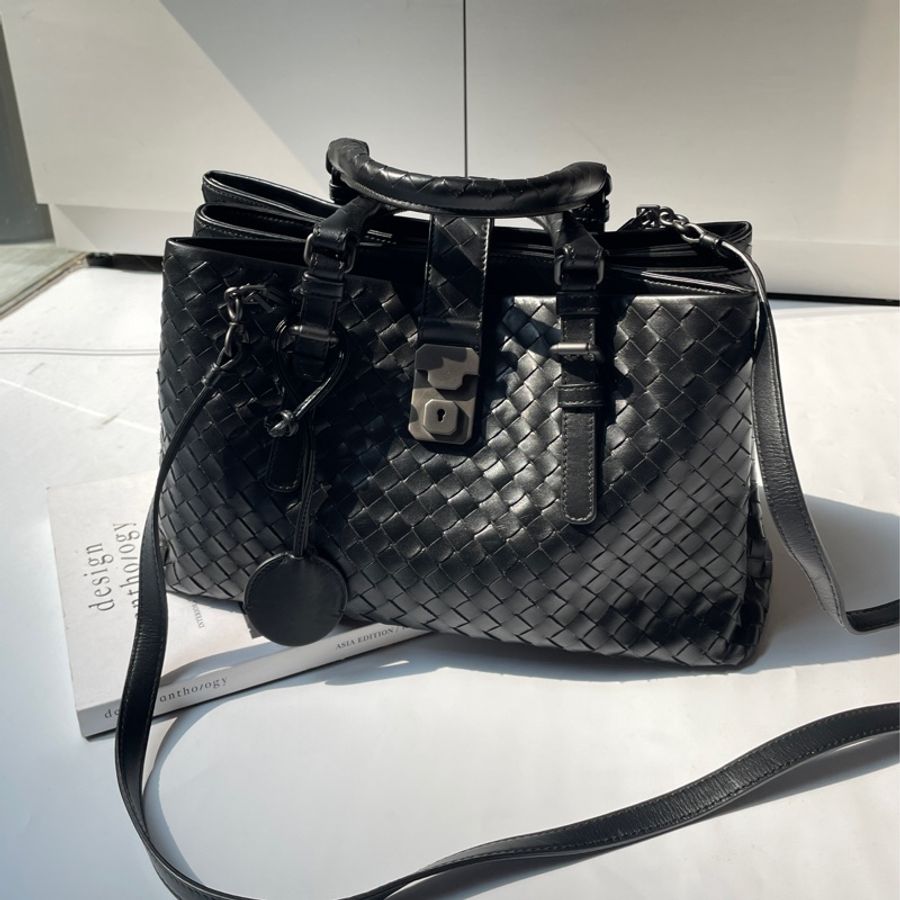 Bottega Veneta Roma黑皮編織包-0