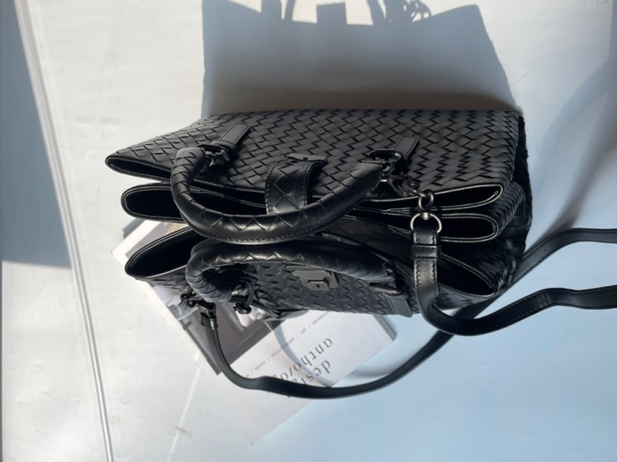 Bottega Veneta Roma黑皮編織包-3