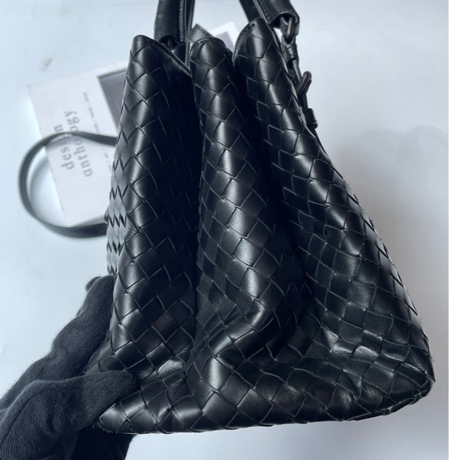 Bottega Veneta Roma黑皮編織包-7