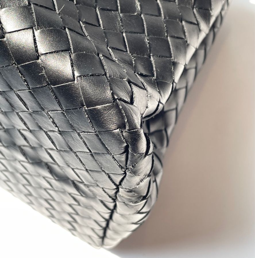 Bottega Veneta Roma黑皮編織包-10
