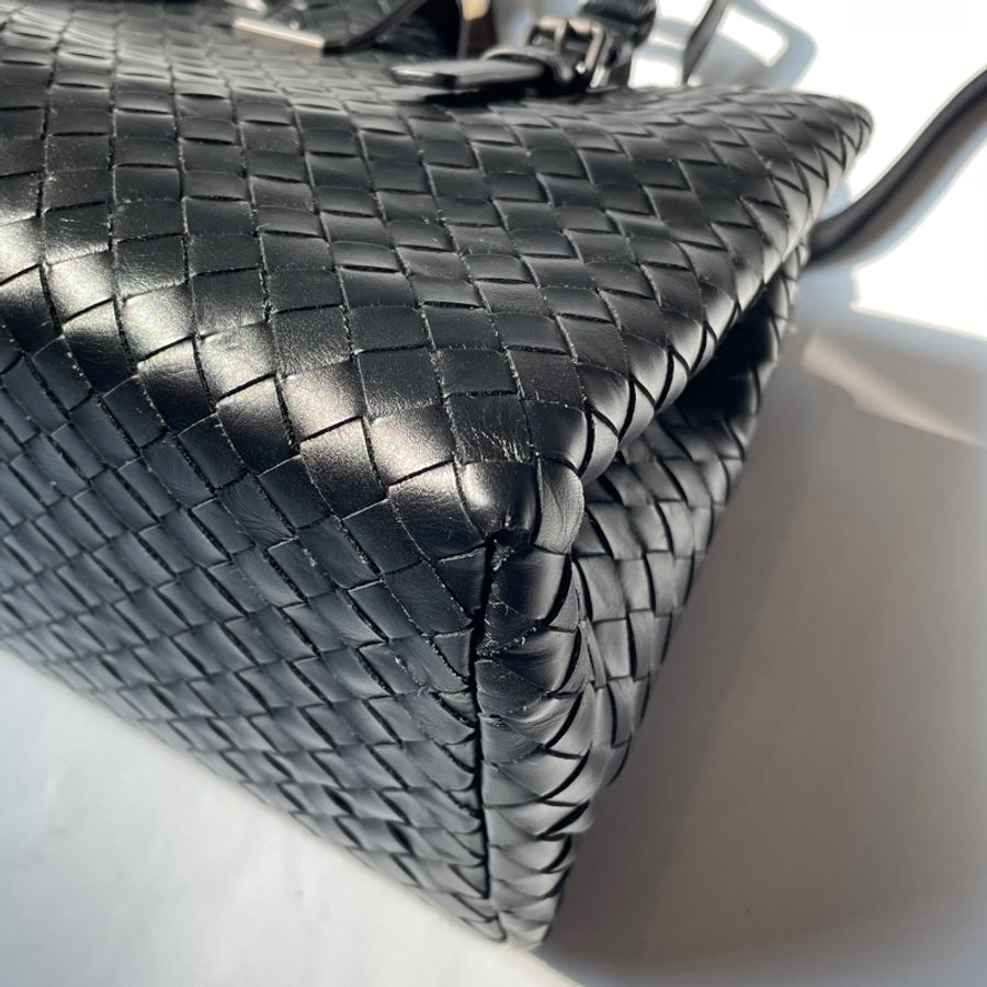 Bottega Veneta Roma黑皮編織包-13