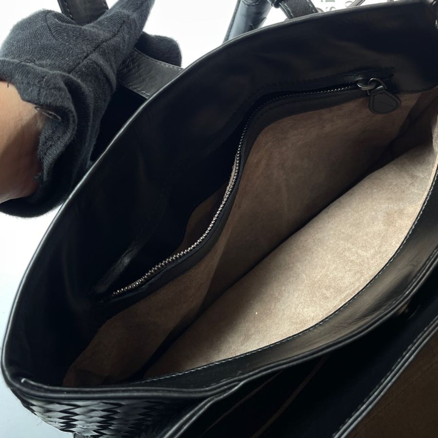 Bottega Veneta Roma黑皮編織包-15