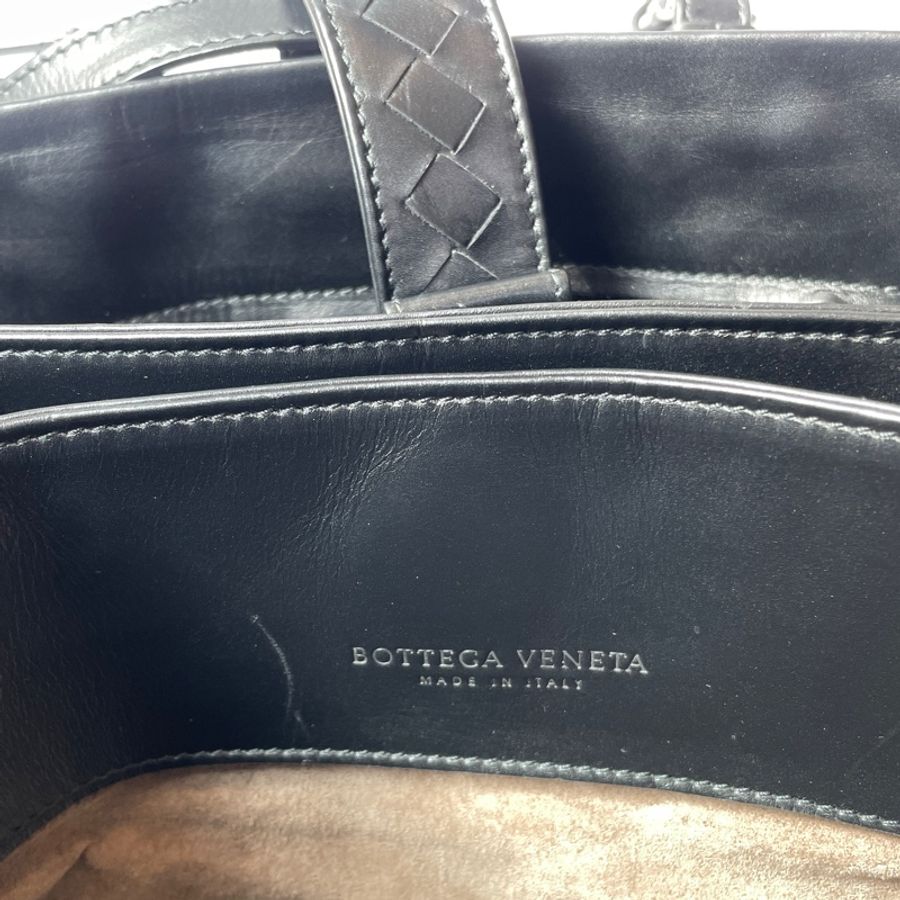 Bottega Veneta Roma黑皮編織包-20
