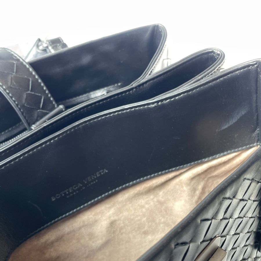 Bottega Veneta Roma黑皮編織包-21
