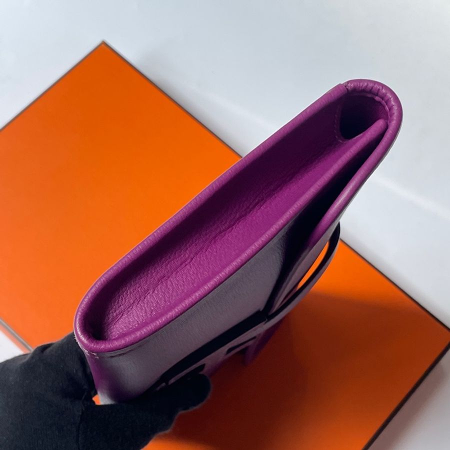 Hermes Jige duo紫牛皮手拿包-15