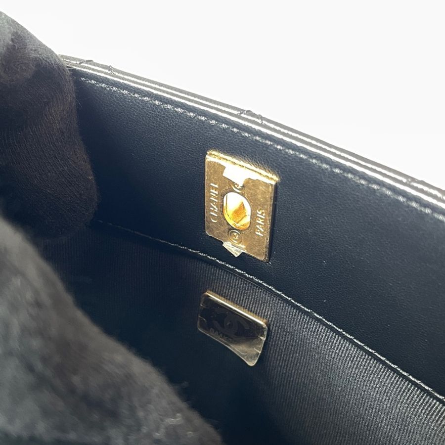 Chanel 調節釦黑羊皮HOBO包-2