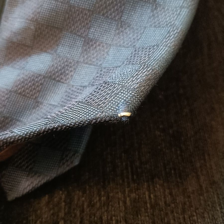 LV 藍色方格領帶-12
