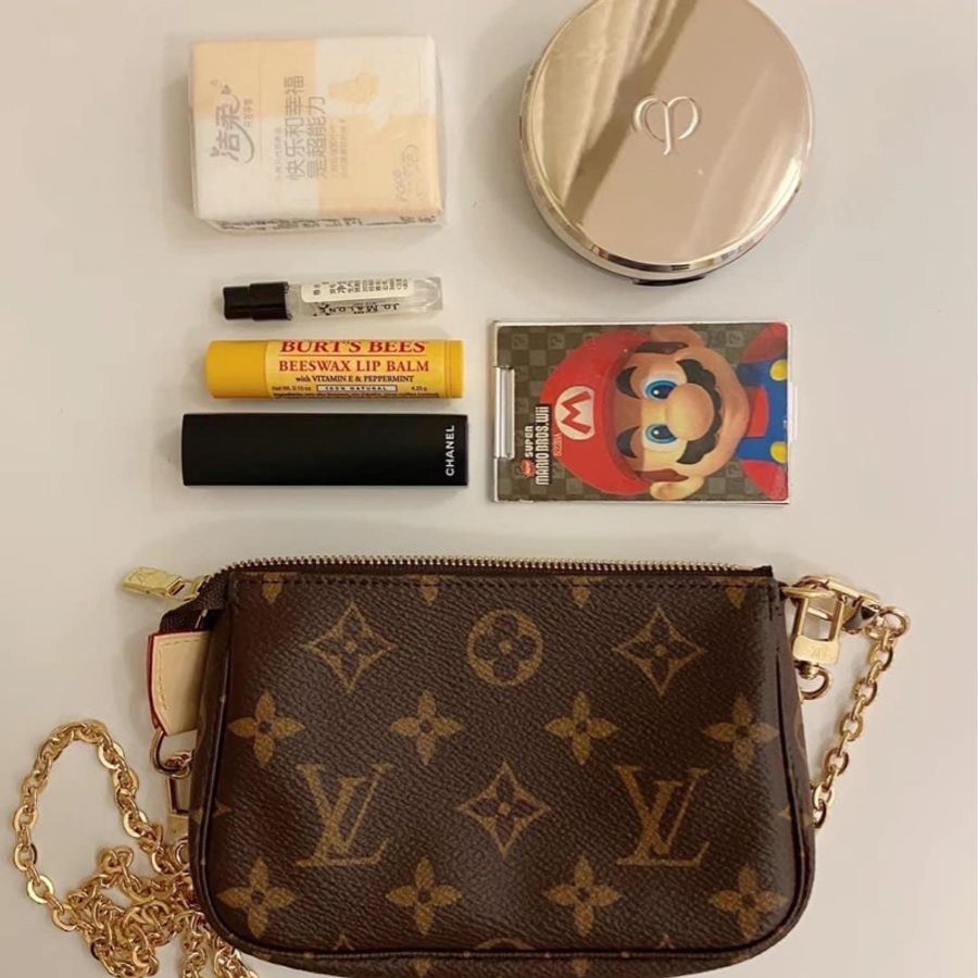 Louis Vuitton 路易威登M58009 經典Monogram帆布迷你金鍊 #麻將包🈶台灣專櫃購證-5
